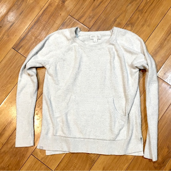 Barefoot dreams cozy chic Lite sweater kangaroo front pocket cozy cream … - Picture 6 of 6